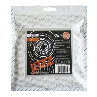 Лента светодиодная PLS PRO 2835/168-24V - 6000K IP20 5m Jazzway