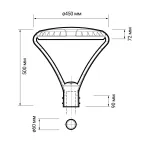 Светильник парковый ДКУ-60 Вт 6000 Лм 5000K IP65 черный 100-270 В 5лет гар.