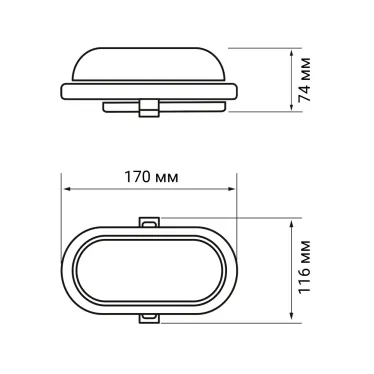 Светильник светодиодный ДБП-12W 4000K 900Лм овальный пластик IP65 Jazzway