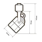 Светильник светодиодный трековый на шинопровод до 50W ДПО-50Вт черный под лампу GU10