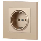 Розетка Intro Accent 6-202-04 2P+E Schuko, 16А-250В, IP20, СУ, шампань