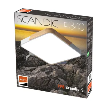 Светильник светодиодный потолочный SCANDIC ДБО-36W 4000К 7200Лм серый обрамление из натурального дерева IP20