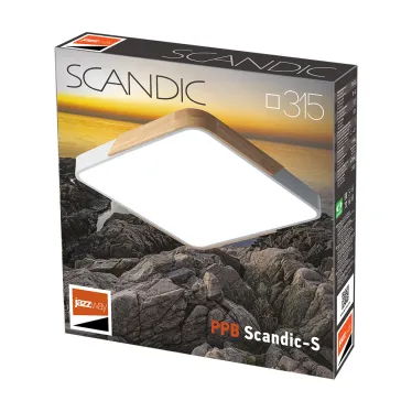 Светильник светодиодный потолочный SCANDIC ДБО-24W 4000К 2000Лм серый обрамление из натурального дерева IP20