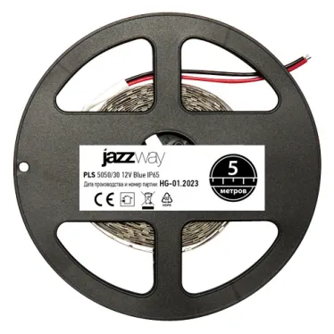 Лента светодиодная LEDx30/м 5м 7.2Вт 12В IP65 синий