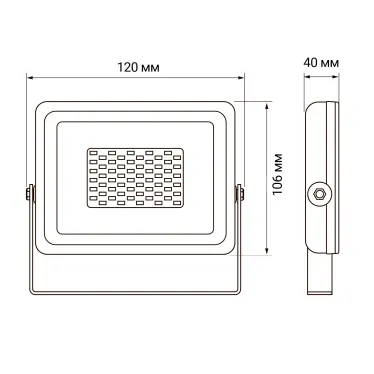 ДО- 20w, красный цвет свечения IP65 jazzway