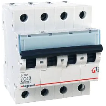 Выключатель автоматический четырехполюсный TX3 6000 40А C 6кА | 404074 | Legrand