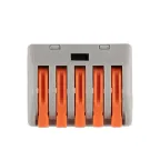Клеммы монтажные многоразовые PTC-5P 222-415 450V 32A 0,08-2,5(4.0)mm2 , 5 отверстий, серые /50 шт.