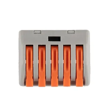 Клеммы монтажные многоразовые PTC-5P 222-415 450V 32A 0,08-2,5(4.0)mm2 , 5 отверстий, серые /50 шт.