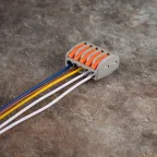 Клеммы монтажные многоразовые PTC-5P 222-415 450V 32A 0,08-2,5(4.0)mm2 , 5 отверстий, серые /50 шт.