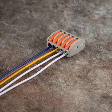 Клеммы монтажные многоразовые PTC-5P 222-415 450V 32A 0,08-2,5(4.0)mm2 , 5 отверстий, серые /50 шт.