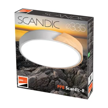 Светильник светодиодный потолочный SCANDIC ДБО-24W 4000К 2000Лм обрамление из натурального дерева IP20 Jazzway