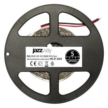 Лента светодиодная LEDx120/м 1м 10Вт/м 12В теплый белый IP65 (5м)