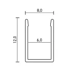 Профиль PAL 0612 накладной (1м) анодированный для светодиодной ленты JazzWay