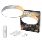 Светильник светодиодный потолочный SCANDIC ДБО-72W 4000К 5760Лм белый обрамление из натурального дерева IP20