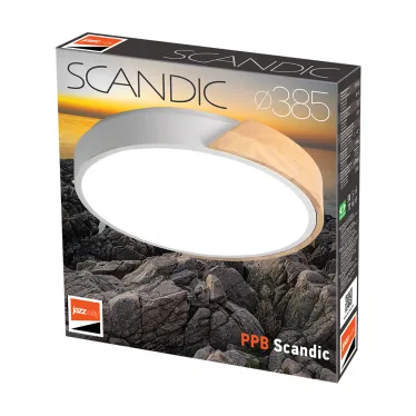 Светильник светодиодный потолочный SCANDIC ДБО-72W 4000К 5760Лм белый обрамление из натурального дерева IP20