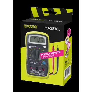 Мультиметр цифровой MAS838L | 5000513 | ФАZА