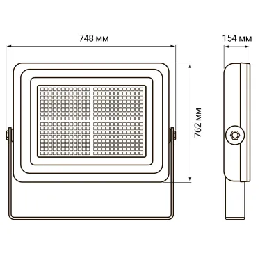 Прожектор светодиодный ДО-1000w 6500K 120000Лм IP65 60° (плоский корпус)