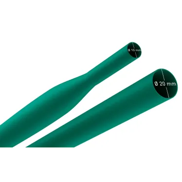 Трубка термоусадочная ТТУ нг-LS 20/10 зелёная в отрезках по 1м NO-224-478