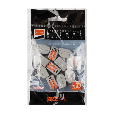 Клеммы монтажные многоразовые PTC-2P 222-412 450V 32A 0,08-2,5(4.0)mm2 , 2 отверстия, серые 10 шт.