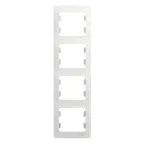 GLOSSA Рамка 4 поста вертикальная белый