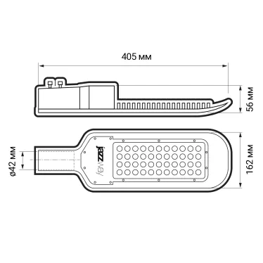 Светильник светодиодный промышленный уличный ДКУ- 50w 4000K 5600Лм IP65 AC85-265V (3г.гар) Jazzway