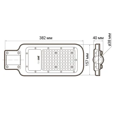 Светильник светодиодный уличный ДКУ-50Вт 5000К 5500Лм посадочный диаметр 40 класс энергоэффективности A++ индекс Ra»70 -40..+50C IP65 гарантия 3года