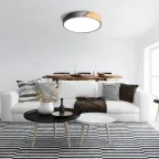 Светильник светодиодный потолочный SCANDIC ДБО-36W 4000К 2280Лм серый обрамление из натурального дерева IP20 Jazzway