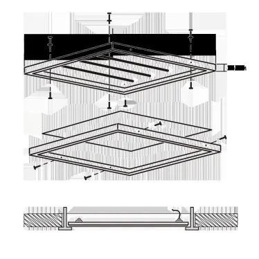 Светильник светодиодный ДВО-40w 4000K 595х595 3400Лм Ra90 с БАП IP40 JazzWay