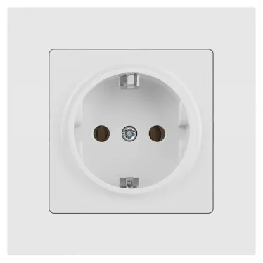 Розетка Intro Accent 6-202-01М 2P+E Schuko, 16А-250В, IP20, СУ, белый матовый