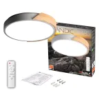 Светильник светодиодный потолочный SCANDIC ДБО-90W 4000К 7200Лм серый обрамление из натурального дерева IP20 Jazzway