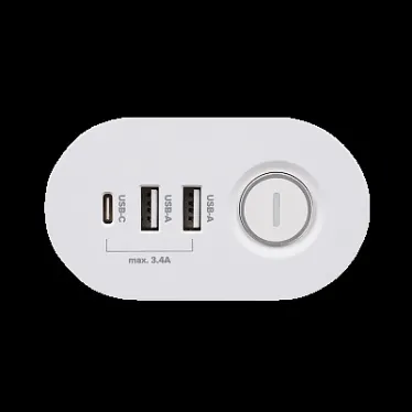 Удлинитель ETD-03U-150-wh (3 x 1,5) с заземлением и выключателем