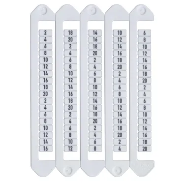 Маркировка для клемм, ширина 5 мм, от 22 до 40, вертикальная ориентация