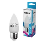 Лампа светодиодная LED 6.5Вт Свеча 220В Е27 D37х100 4500К белый 520 лм