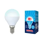 Лампа светодиодная LED-G45-11W/NW/E14/FR/NR Форма шар, матовая. Серия Norma. Белый свет (4000K). Картон. ТМ Volpe