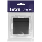Розетка Intro Accent 6-203-05 2P+E Schuko с крышкой, 16А-250В, IP20, СУ, антрацит