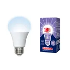 Лампа светодиодная LED-A60-16W/NW/E27/FR/NR Форма A, матовая. Серия Norma. Белый свет (4000K). Картон. ТМ Volpe