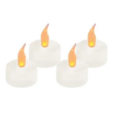 Фигура светодиодная Свеча-таблетка на батарейках CR2032 (в/к) в составе набора из 4 штук 1 светодиод Теплый белый свет ULD-F070 WARM WHITE TEACANDLE SET4 TM Uniel
