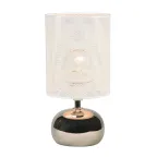 Светильник настольный декоративный под лампу Е14 40W Механический выключатель Серебристый/Белый ТМ UML-B307 E14 SILVER/WHITE