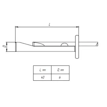 Анкер-клин М6х40мм