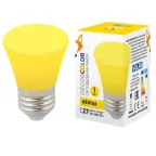 Лампа светодиодная LED-D45-1W/YELLOW/E27/FR/С BELL декоративная LED. "Колокольчик", матовая. Цвет желтый | UL-00005641 | Volpe