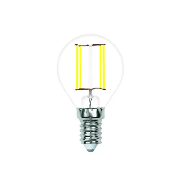 Лампа светодиодная. LED-G45-4W/4000K/E14/CL/SLF Форма шар, прозрачная. (4000K).