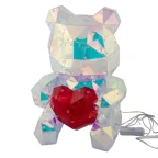                  Светильник декоративный Мишка с сердцем с USB проводом 200 светодиодов Белый свет Цвет корпуса радужный TM Uniel ULD-R508 USB BEAR WITH HEART
               