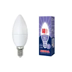 Лампа светодиодная LED-C37-7W/DW/E14/FR/NR Форма свеча, матовая. Norma. Дневной (6500K).
