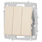 Выключатель Intro Accent 6-106-02 тройной, 10А-250В, IP20, СУ, AL/CU, сл.кость