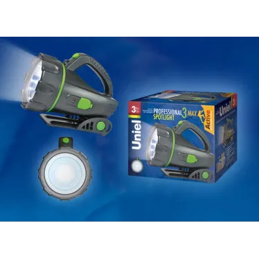 Фонарь прожекторный S-SL011-BA Black  «Professional spotlight3 max », пласт, 3 Watt LED, короб, 3.6V 1200mA Ni-MH battery в/к, черн | 03489 | Uniel
