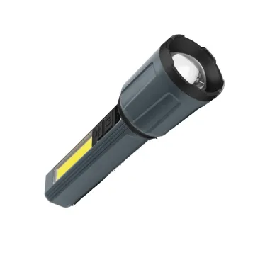 Фонарь ручной аккум/3ВтLED+5ВтCOB/zoom/Li-ion18650 1200mAh/ABS-пл/индикатор/USBшнур