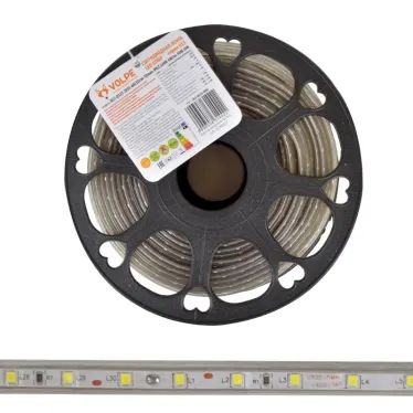 Лента светодиодная 220В IP67 50м 6500К ULS-Q325 2835-60LED/m-10mm-IP67-220V-6W/m-50M-DW | 10981 | Volpe