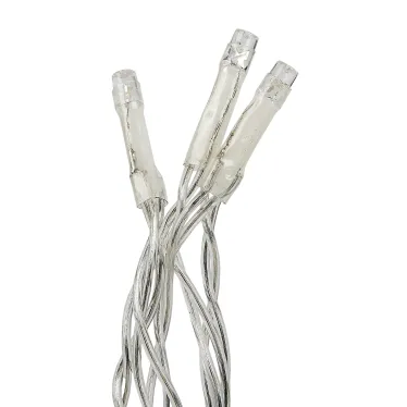 Бахрома светодиодная со статическим свечением 6м Соединяемая 80 светодиодов Разноцветный свет Провод прозрачный ТМ Uniel ULD-B6006-080/STK MULTI IP44