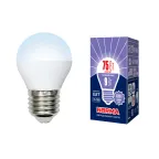 Лампа светодиодная LED-G45-9W/DW/E27/FR/NR Форма шар, матовая. Norma. Дневной (6500K).
