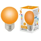                  Лампа декоративная светодиодная LED-G45-1W/ORANGE/E27/FR/С Форма шар матовая Цвет оранжевый Картон
               